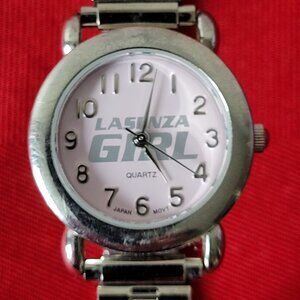 GENRLT USED, VINTAGE 1980'S, LA SENZA GIRL, STAINLESS STEEL WRIST WATCH!!!